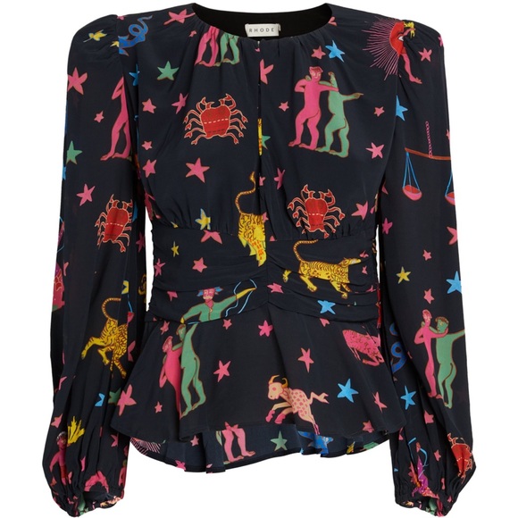 RHODE Tops - Rhode Constellation Zodiac Printed Aileen Top